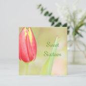 Invitation d'anniversaire seize ans tulipe rouge d (Debout devant)