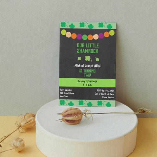 Invitation d'anniversaire shamrock