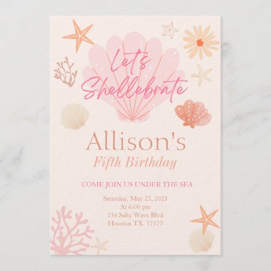 Invitation d'anniversaire Shell  (Devant)