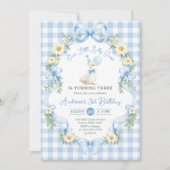 Invitation d'anniversaire Silly Goose Blue Bow (Devant)