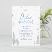 Invitation d'anniversaire Silver Boy - Winter Wond (Debout devant)