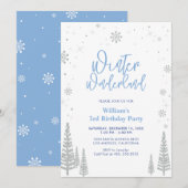 Invitation d'anniversaire Silver Boy - Winter Wond (Devant / Derrière)