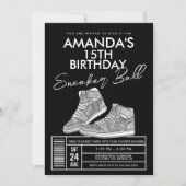 Invitation d'anniversaire Silver Sneaker Ball (Devant)