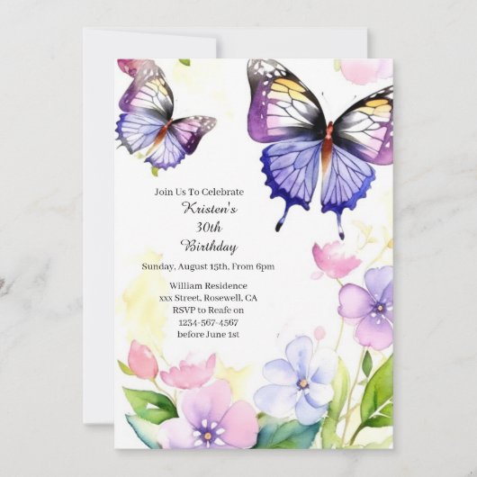 Invitation d'anniversaire simple (Devant)