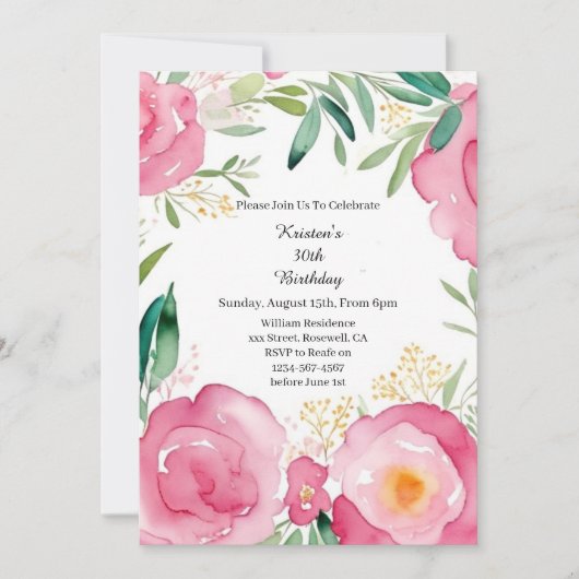 Invitation d'anniversaire simple (Devant)