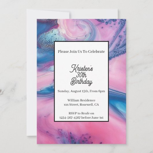 Invitation d'anniversaire simple (Devant)