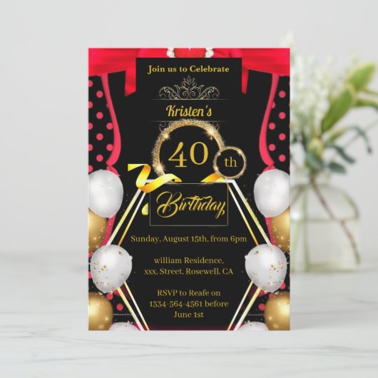 Invitation d'anniversaire simple (Debout devant)