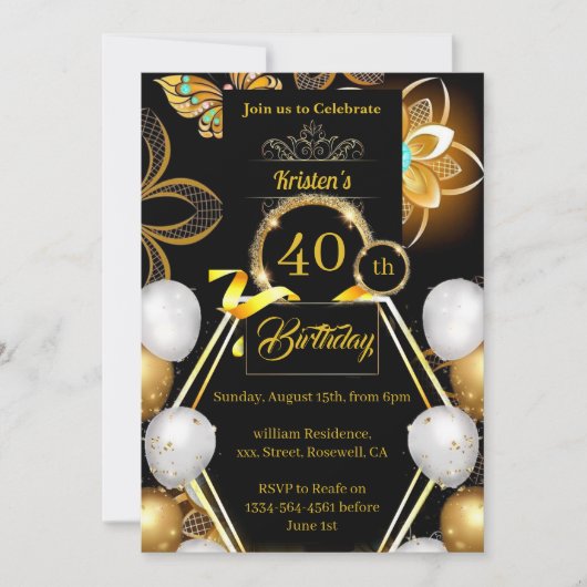 Invitation d'anniversaire simple (Devant)