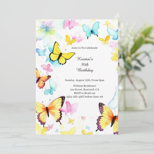 Invitation d'anniversaire simple (Debout devant)