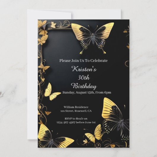 Invitation d'anniversaire simple (Devant)