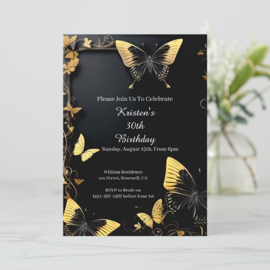 Invitation d'anniversaire simple (Debout devant)