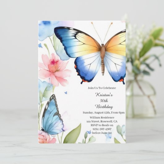 Invitation d'anniversaire simple (Debout devant)