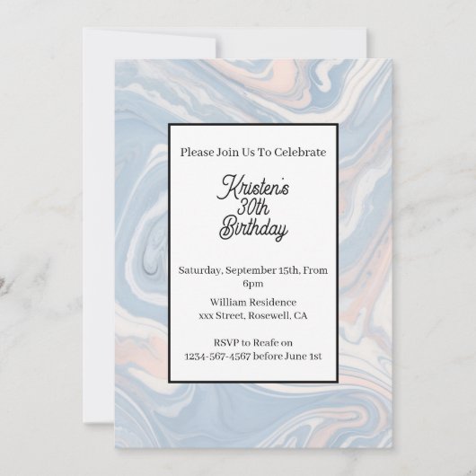 Invitation d'anniversaire simple (Devant)