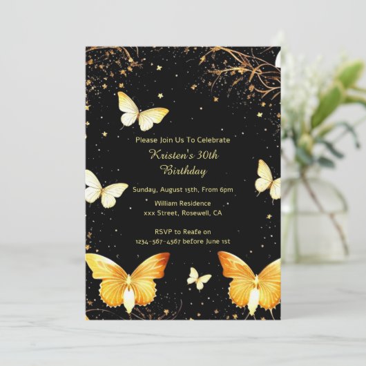 Invitation d'anniversaire simple (Debout devant)