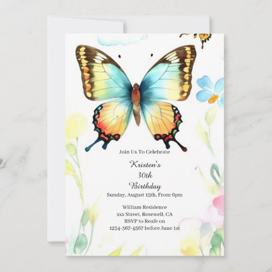 Invitation d'anniversaire simple (Devant)