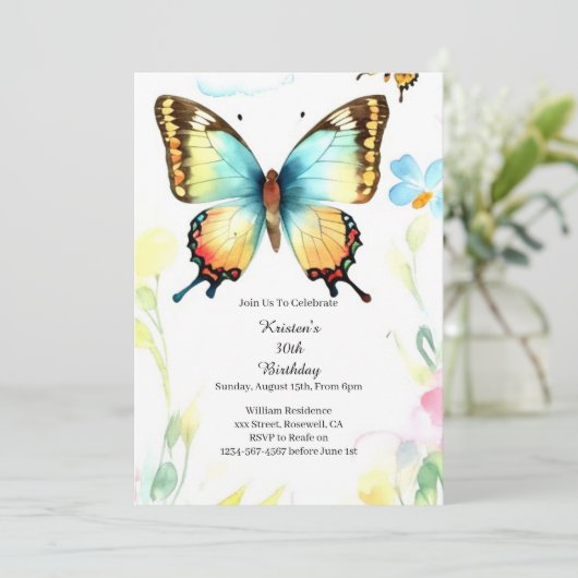 Invitation d'anniversaire simple (Debout devant)