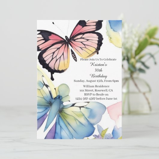 Invitation d'anniversaire simple (Debout devant)