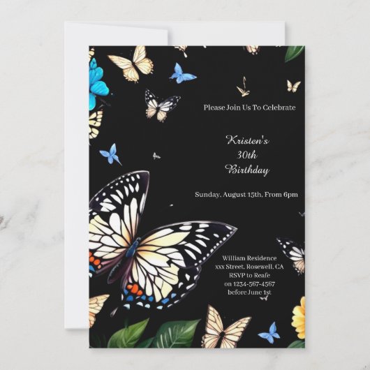 Invitation d'anniversaire simple (Devant)