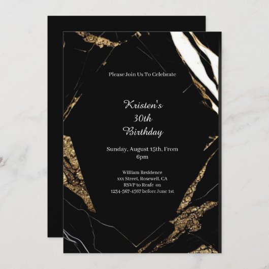 Invitation d'anniversaire simple (Devant / Derrière)