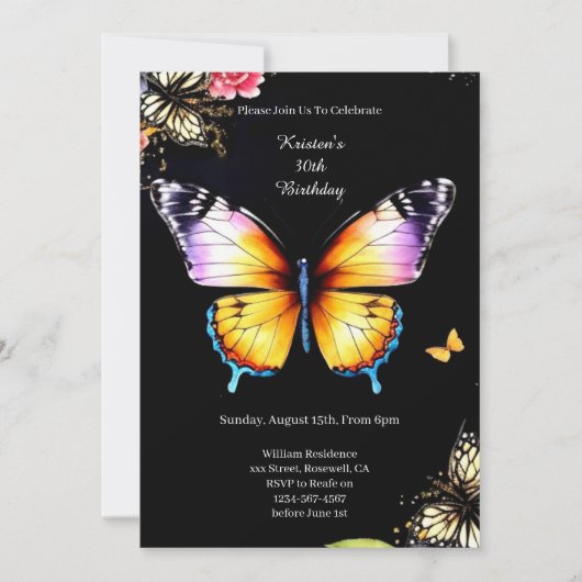 Invitation d'anniversaire simple (Devant)