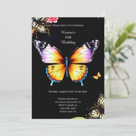 Invitation d'anniversaire simple (Debout devant)