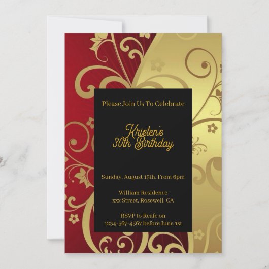 Invitation d'anniversaire simple (Devant)