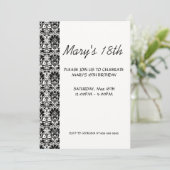 Invitation d'anniversaire simple blanc (Debout devant)