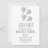 Invitation d'anniversaire Simple Boules de Golf (Devant)