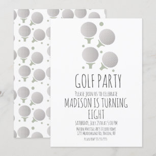 Invitation d'anniversaire Simple Boules de Golf