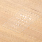 Invitation d'anniversaire simple et transparente m (Poser)