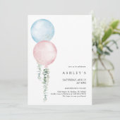 Invitation d'anniversaire simple minimaliste avec (Debout devant)