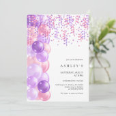 Invitation d'anniversaire simple minimaliste avec (Debout devant)