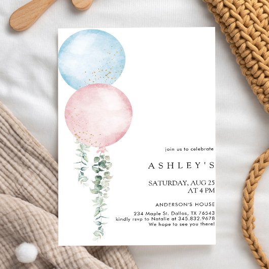 Invitation d'anniversaire simple minimaliste avec