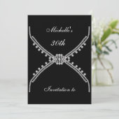 Invitation d'anniversaire simple noir (Debout devant)