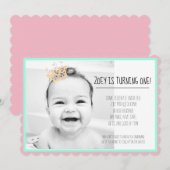 invitation d'anniversaire simple pour fille garçon (Devant / Derrière)