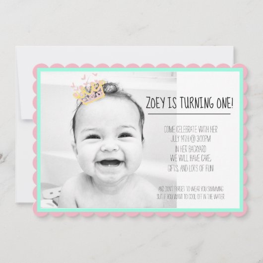 invitation d'anniversaire simple pour fille garçon (Devant)