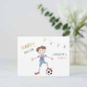 Invitation d'anniversaire simple pour un garçon de (Debout devant)