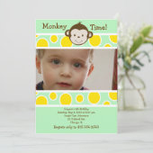 Invitation d'anniversaire SINGE MIGNON *PHOTO* (Debout devant)