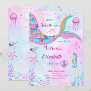 Invitation d'anniversaire sirène