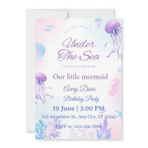 Invitation d'anniversaire sirène