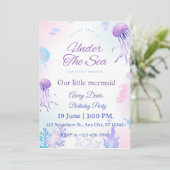 Invitation d'anniversaire sirène (Debout devant)