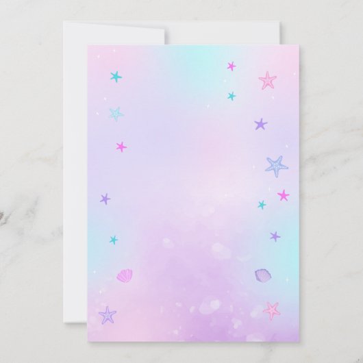 Invitation d'anniversaire sirène (Dos)