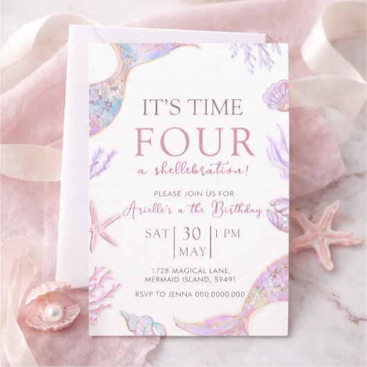Invitation d'anniversaire sirène