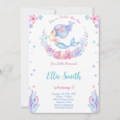Invitation d'anniversaire sirène (Devant)
