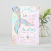 Invitation d'anniversaire sirène (Debout devant)