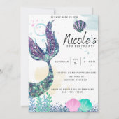 Invitation d'anniversaire Sirène à imprimer (Dos)