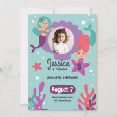 Invitation d'anniversaire sirène, Anniversaire pho (Devant)