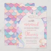 Invitation d'anniversaire sirène, Anniversaire sou (Devant / Derrière)