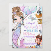 Invitation d'anniversaire Sirène et Pirates Sirène (Devant)