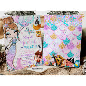 Invitation d'anniversaire Sirène et Pirates Sirène